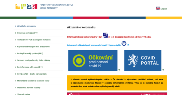 Aktuální informace o COVID-19 – Oficiální informační portál Ministerstva zdravotnictví České republiky